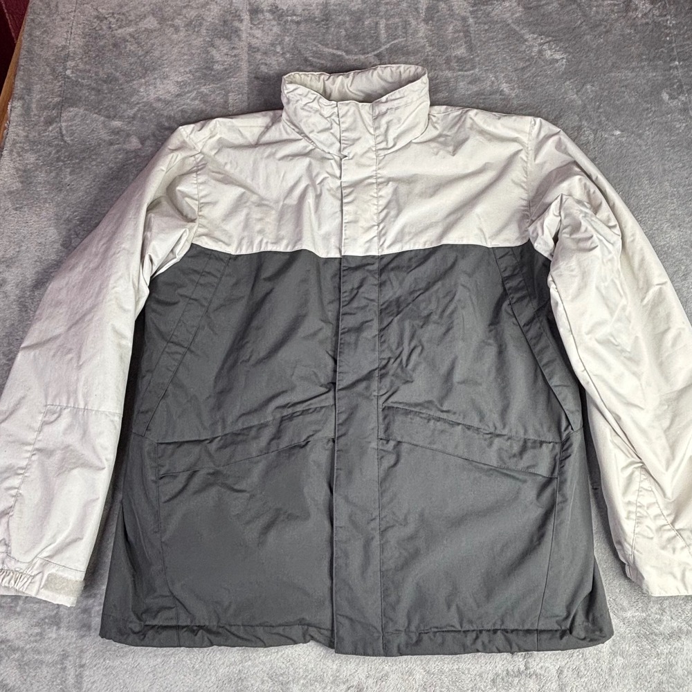 Burton Snowboard Jacket Mens L Gray White Colorblock Insulated Winter Coat
